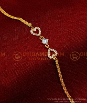 BCT394 - Elegant 1 Gram Gold White Stone Bracelet for Women