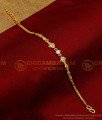 BCT396 - Stylish White Stone Fish Design Gold Plated Bracelet 