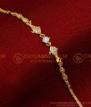 BCT396 - Stylish White Stone Fish Design Gold Plated Bracelet 