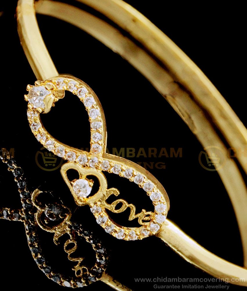 BCT404 - Unique Party Wear White Stone Bracelet Design for Girls
