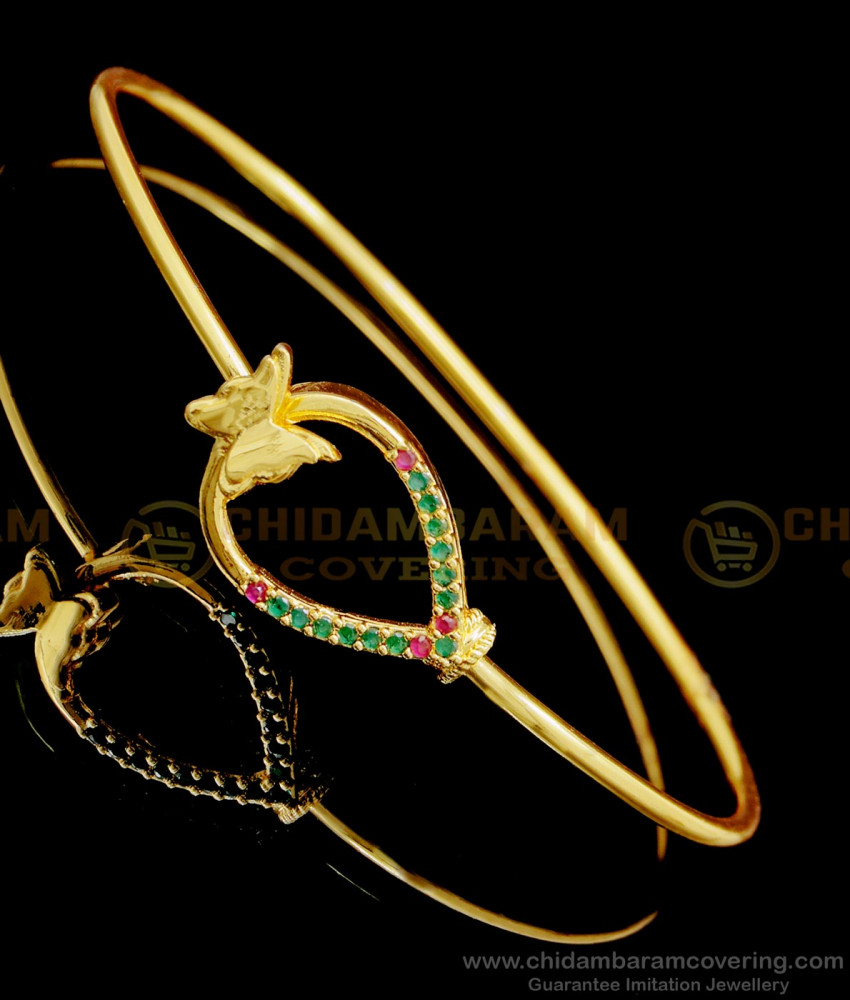 BCT406 - Trendy Ruby Emerald Stone Bracelet Designs for Women
