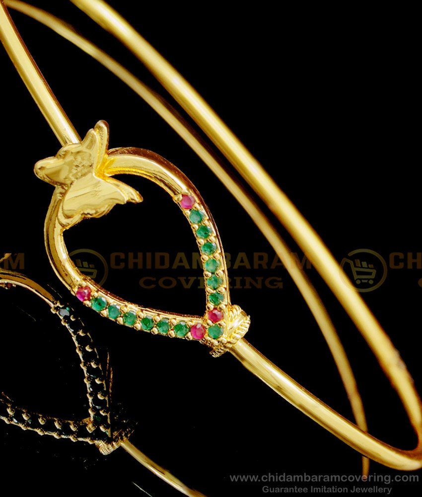 BCT406 - Trendy Ruby Emerald Stone Bracelet Designs for Women