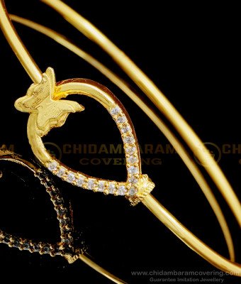 BCT407 - Elegant Butterfly Design White Stone Bracelet Designs for Girls