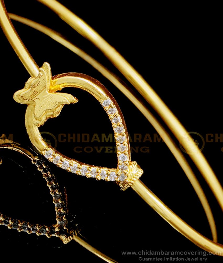 BCT407 - Elegant Butterfly Design White Stone Bracelet Designs for Girls