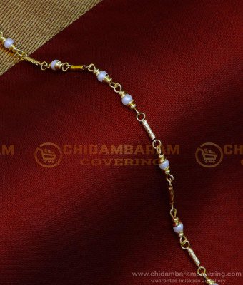 BCT414 – Beautiful White Pearl Gold Plated Bracelet Designs for Ladies