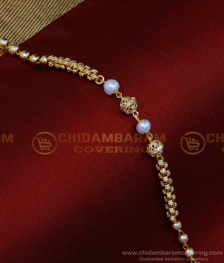 BCT416 - Elegant College Wear Gold Plated Pearl Bracelet for Girl 