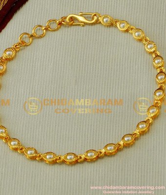 BCT43 - Elegant Pearl Gold Bracelet Designs Gold Covering Bracelet Online Shopping