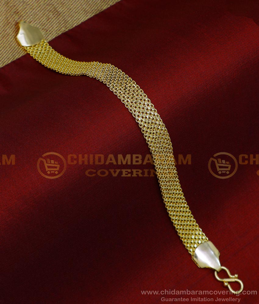 BCT432 - Gold Design Chain Type Men One Gram Gold Bracelet Online