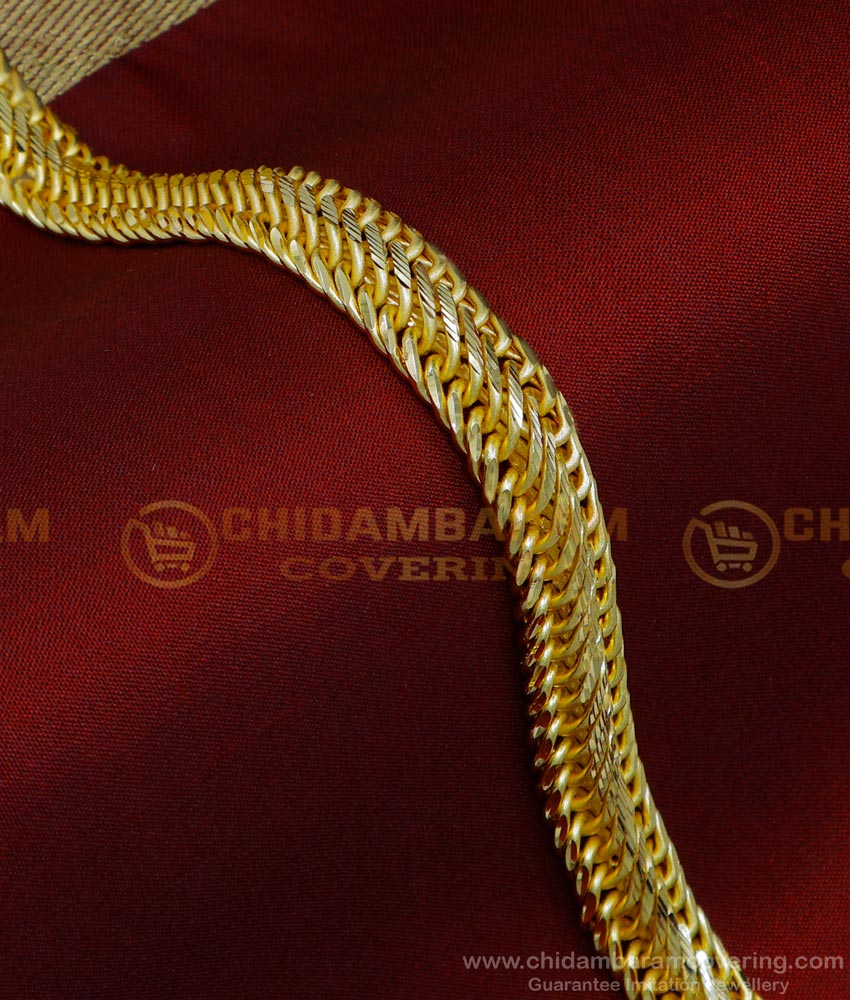 BCT434 - 2 Gram Gold Gents Gold Bracelet New Design Hand Chain for Men