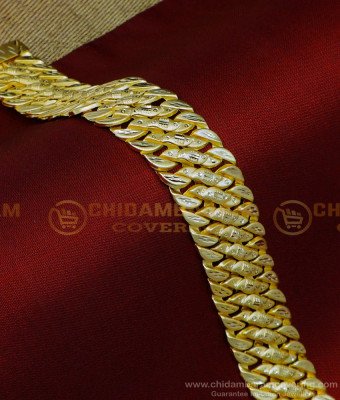 BCT436 - New Model Broad Chain Bracelet 2 Gram Gold Plated Jewellery