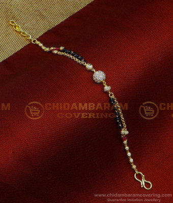 BCT439 - Unique White Stone and Crystal Beads Ladies Bracelet Design 