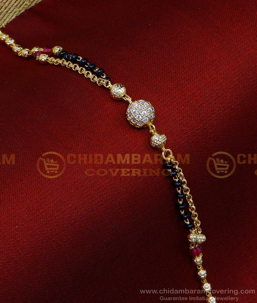 BCT439 - Unique White Stone and Crystal Beads Ladies Bracelet Design 