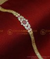 BCT443 - Buy White and Ruby Stone Panchaloha Bracelet Designs