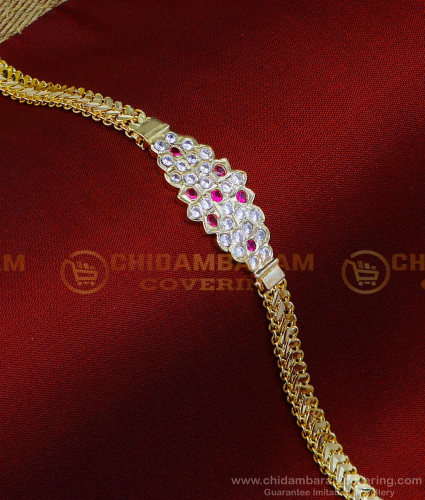 BCT444 - Traditional Gold Design Stone Impon Bracelet for Women