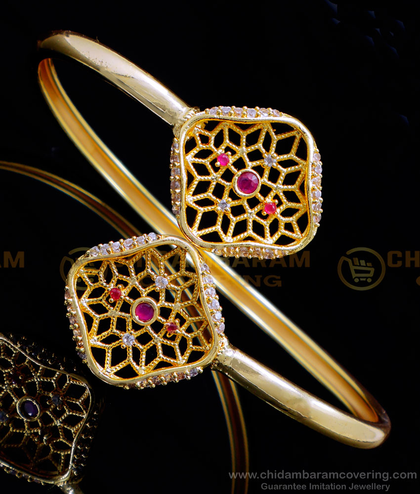 BCT448 - Unique Stone Bracelet Design Gold Kada Bracelet for Girls