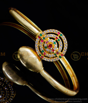 BCT449 - Trendy White and Ruby Women Stone Bracelet Design Gold