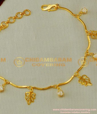 BCT45 - Unique Bracelet with Hanging Leaf and Stone Bracelet Artificial Jewellery Buy Online