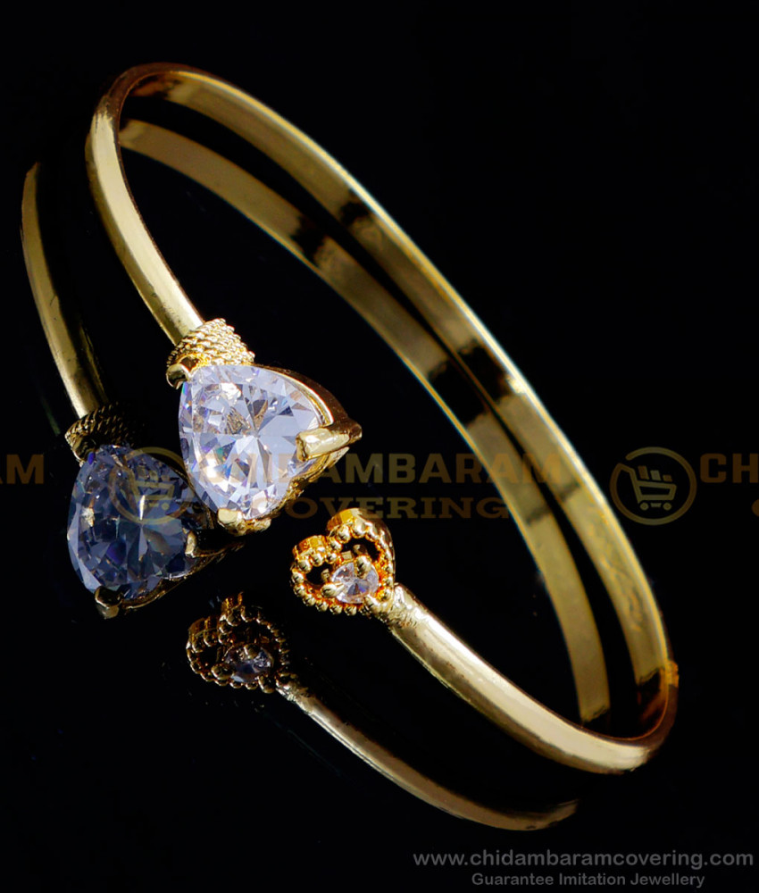 BCT456 - Elegant Daily Wear White Stone Bracelet Design for Girls 