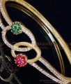 BCT459 - Modern Gold Plated Ruby Emerald Stone Bracelet for Women
