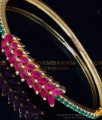 BCT460 - Stylish Party Wear Ruby Emerald Stone Bracelet Buy Online