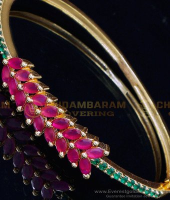 BCT460 - Stylish Party Wear Ruby Emerald Stone Bracelet Buy Online