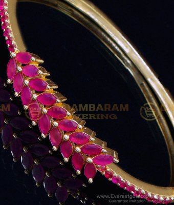 BCT463 - Attractive 1 Gram Gold Plated Jewellery Ruby Stone Bracelet