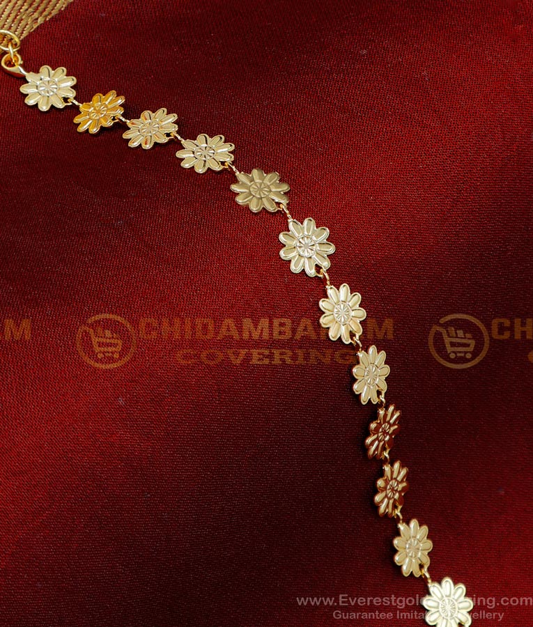 BCT466 - Flower Design Simple Light Weight Bracelet for Women