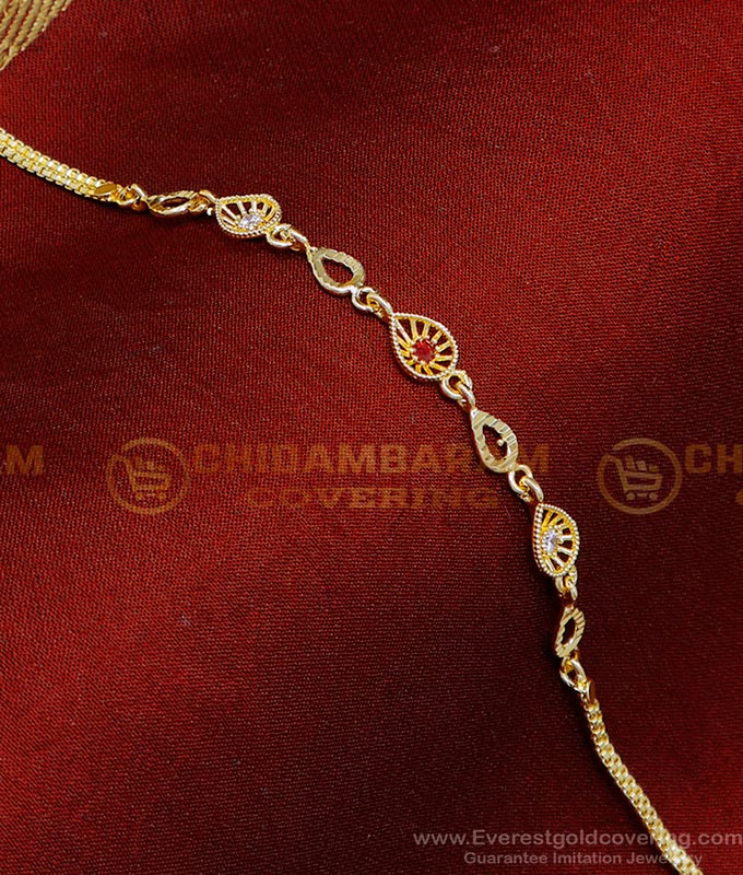 BCT477 - Gold Plated Bracelet Designs with Stones for Girls