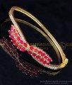 BCT484 - Beautiful White and Ruby Stone Bangle Bracelet Designs