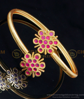 BCT496 - Latest Gold Design Ruby Stone Impon Bracelet for Ladies