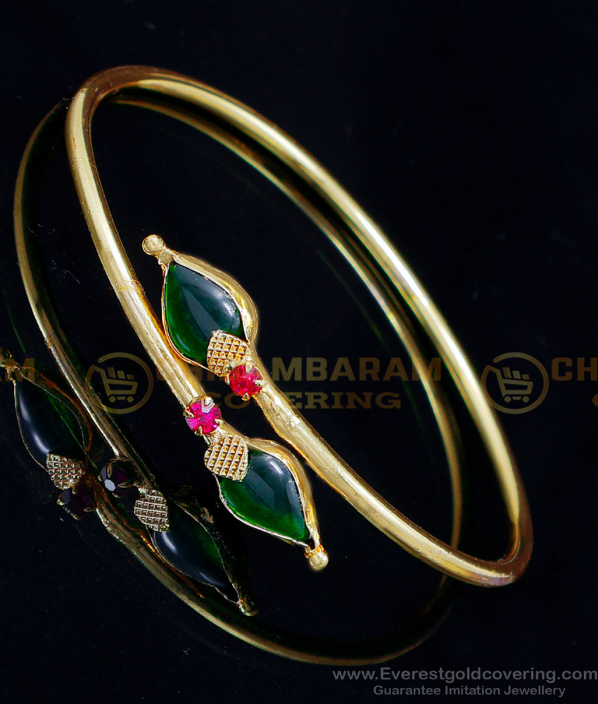 BCT507 - Kerala Ruby Stone Latest Palakka Bracelet for Ladies