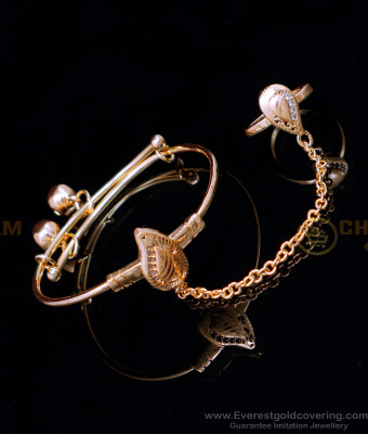 BCT514 - Kids Beautiful Rose Gold Adjustable Ring Bracelet