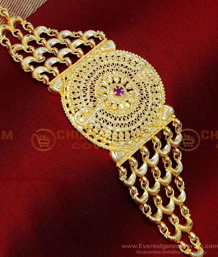BCT518 - Wedding Wear Gold Forming Bridal Gold Bracelet Design