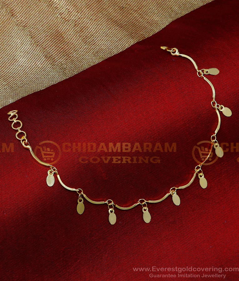 BCT528 - 1 Gram Gold Light Weight Hanging Bracelet for Women