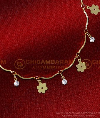BCT530 - Stylish Hanging White Stone Female Gold Bracelet Designs