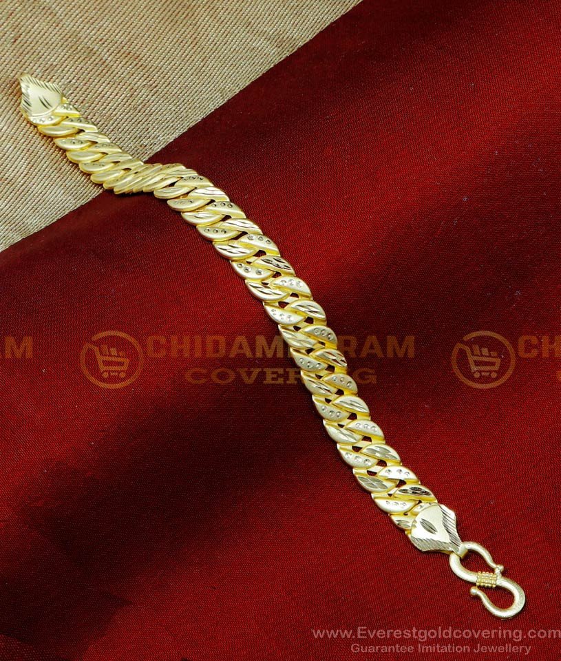 BCT542 - Designer Broad Chain Latest Gold Bracelet Designs for Men