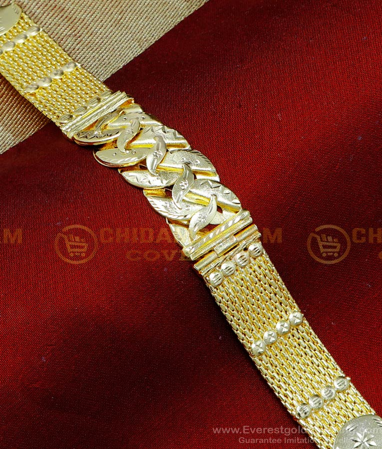 BCT545 - Stylish Modern Mens Gold Bracelet Designs for Wedding