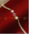 BCT547 - Beautiful Party Wear White and Ruby Stone Bracelet