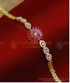 BCT548 - Elegant Ruby White Stone 2 Gram Gold Bracelet for Ladies