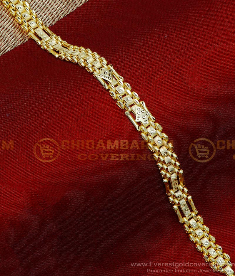 BCT555 - Stylish Modern 2 Gram Mens Gold Bracelet Designs