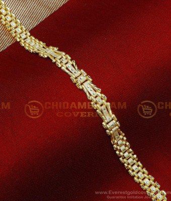 BCT556 - 2 Gram Gold Plated Chain Bracelet for Men Gold Design