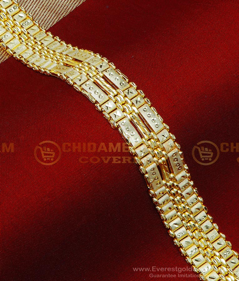 BCT564 - Stylish 2 Gram Gold Broad Gold Bracelet Designs for Men