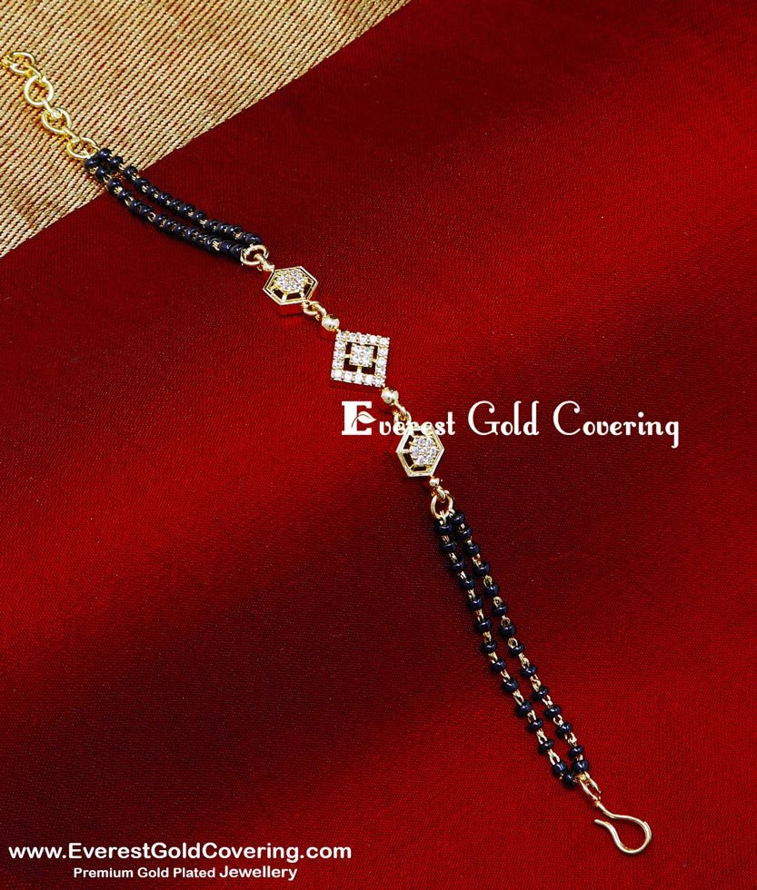 BCT573 - Latest white stone with Mangalsutra Bracelet Design