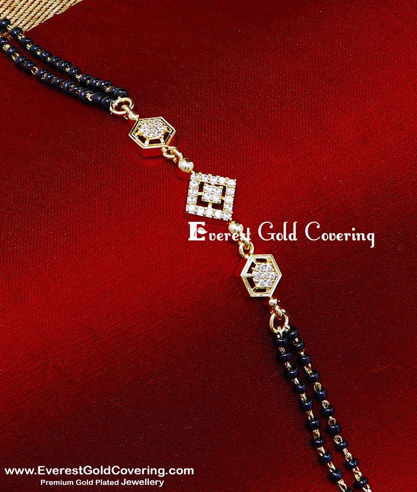 BCT573 - Latest white stone with Mangalsutra Bracelet Design