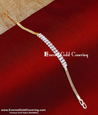 BCT575 - Charming Party Wear White Stone Bracelet for Girls