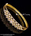 BCT584 - Elegant White Stone Gold Bracelet Designs for Girls