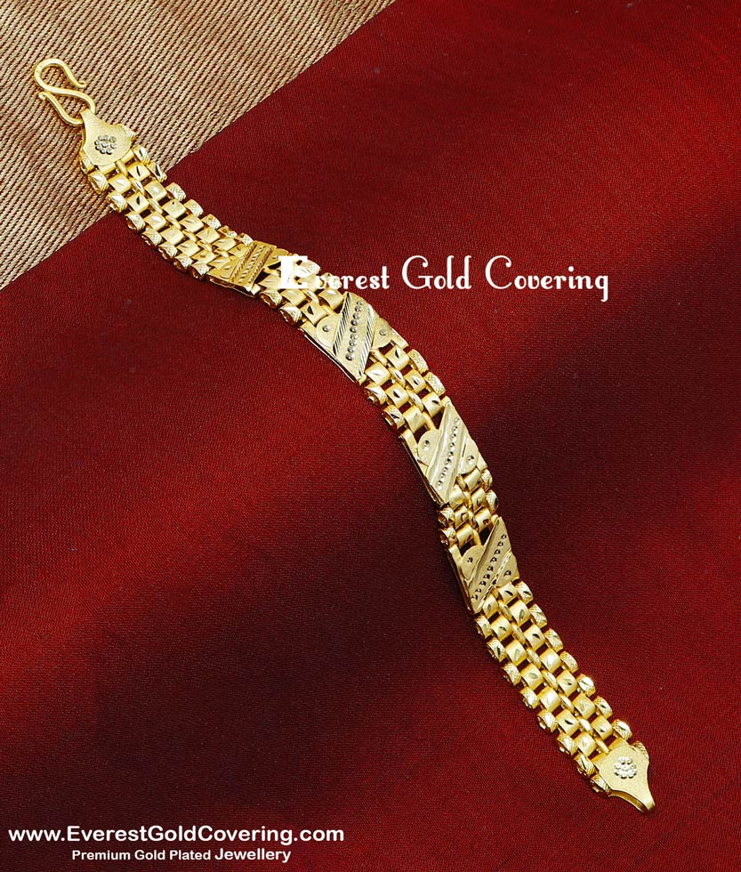 BCT597 - Trendy Mens Gold Bracelet Designs 2 Gram Gold Jewellery