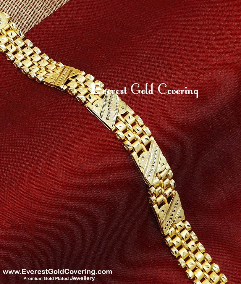 BCT597 - Trendy Mens Gold Bracelet Designs 2 Gram Gold Jewellery