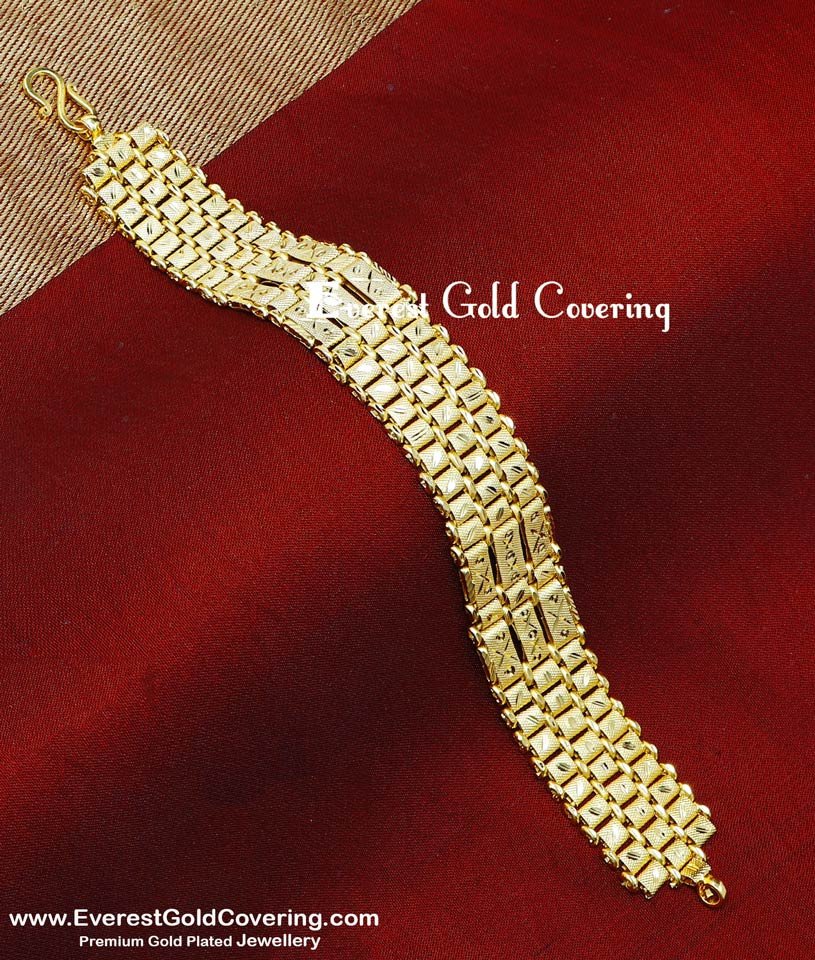 BCT600 – Real Gold Look 2 Gram Gold Wedding Broad Bracelet for Men