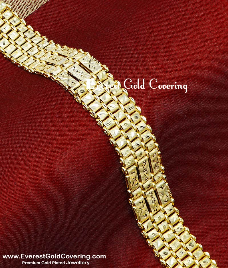 BCT600 – Real Gold Look 2 Gram Gold Wedding Broad Bracelet for Men